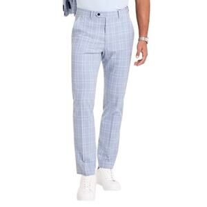 NWT Alfani Slim-Fit Plaid Dress Pants, Light Blue, Men's 32W x 32L
